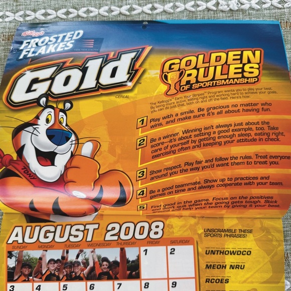 2008- 2009 Vintage Kelloggs Keebler Food Breakfast Calendar - Picture 6 of 6